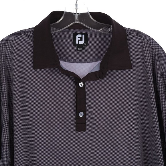 FootJoy Blue & Black Checkered Golf Polo XL - Picture 2 of 9